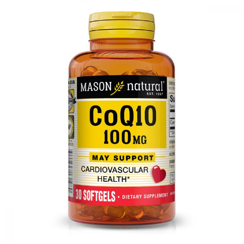 Mason Natural Коэнзим Q10 100 мг, Co Q10, , 30 гелевых капсул - зображення 1