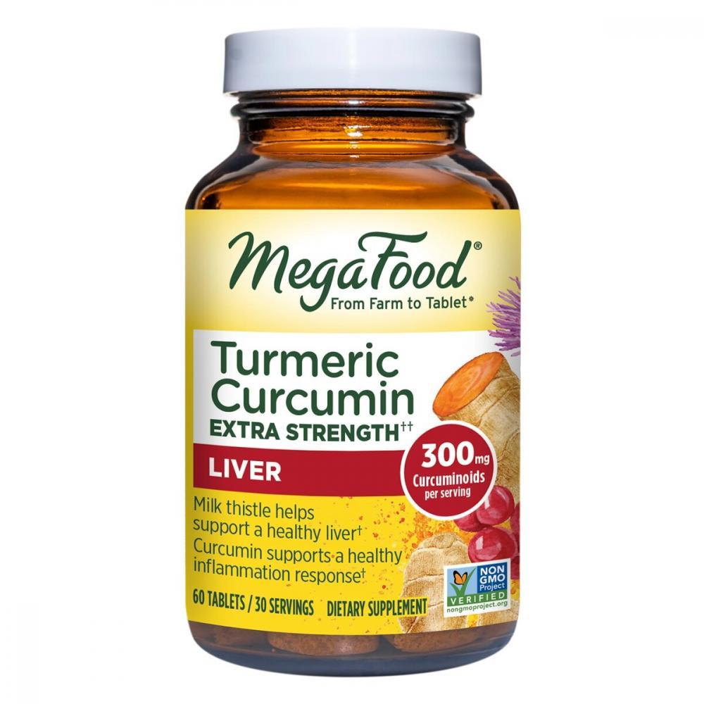 MegaFood Сила куркумы для печени, Turmeric Strength for Liver, , 60 таблеток - зображення 1