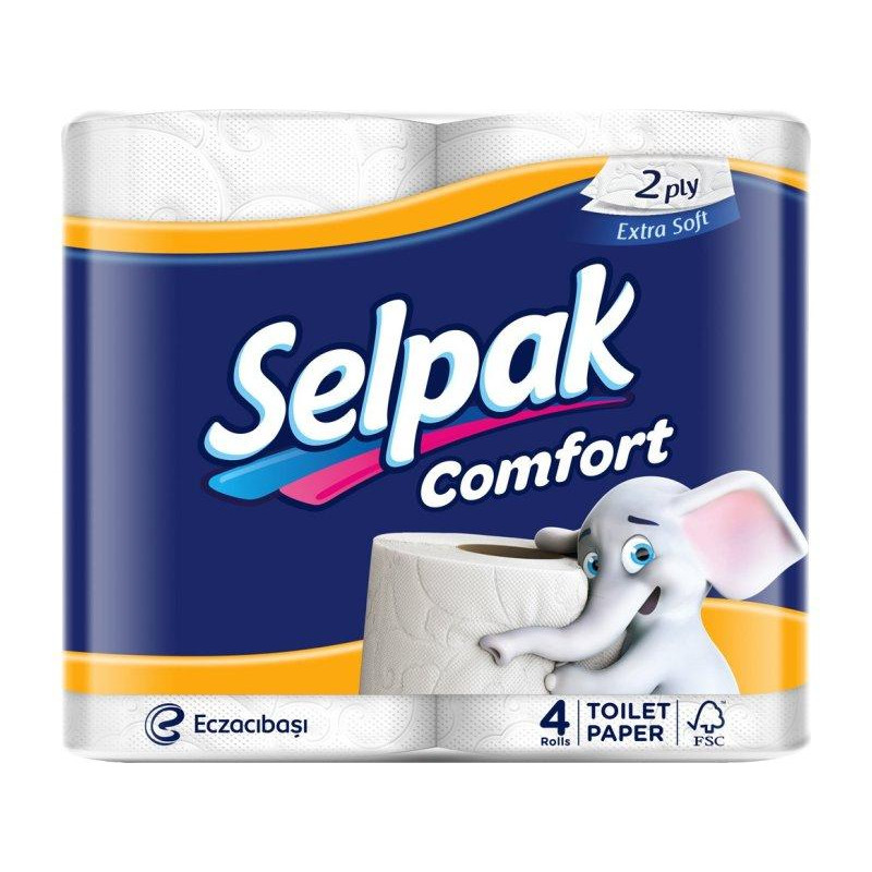 Selpak Туалетная бумага Comfort двухслойная 4 рулона (8690530802117) - зображення 1