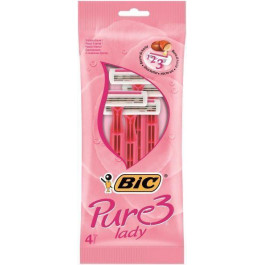 BIC Pure 3 Lady Pink Станки для бритья 4 шт. (3086123363816)