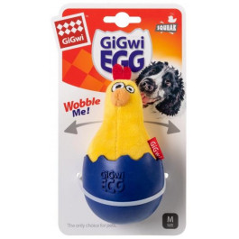 GiGwi Игрушка для собак  Цыпленок-неваляшка с пищалкой Basic 14 см (75476)