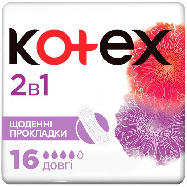 Kotex Щоденні прокладання  2in1 Extra Protect, 16 шт. - зображення 1