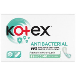Kotex Щоденні гігієнічні прокладки  Antibac Extra Thin 40 шт (5029053549149)