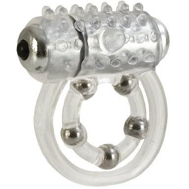 California Exotic Novelties Виброкольцо-стимулятор Maximus Ring 5 Stroke Beads прозрачное (DEL2145610) - зображення 1