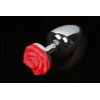 Пикантные Штучки Анальная пробка Пикантные Штучки Rose Small серебристая с красным 6 см - зображення 1