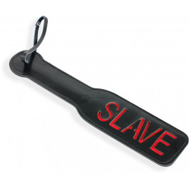 Пикантные Штучки Шлепалка с рельефной надписью SLAVE, черный (DP504B)