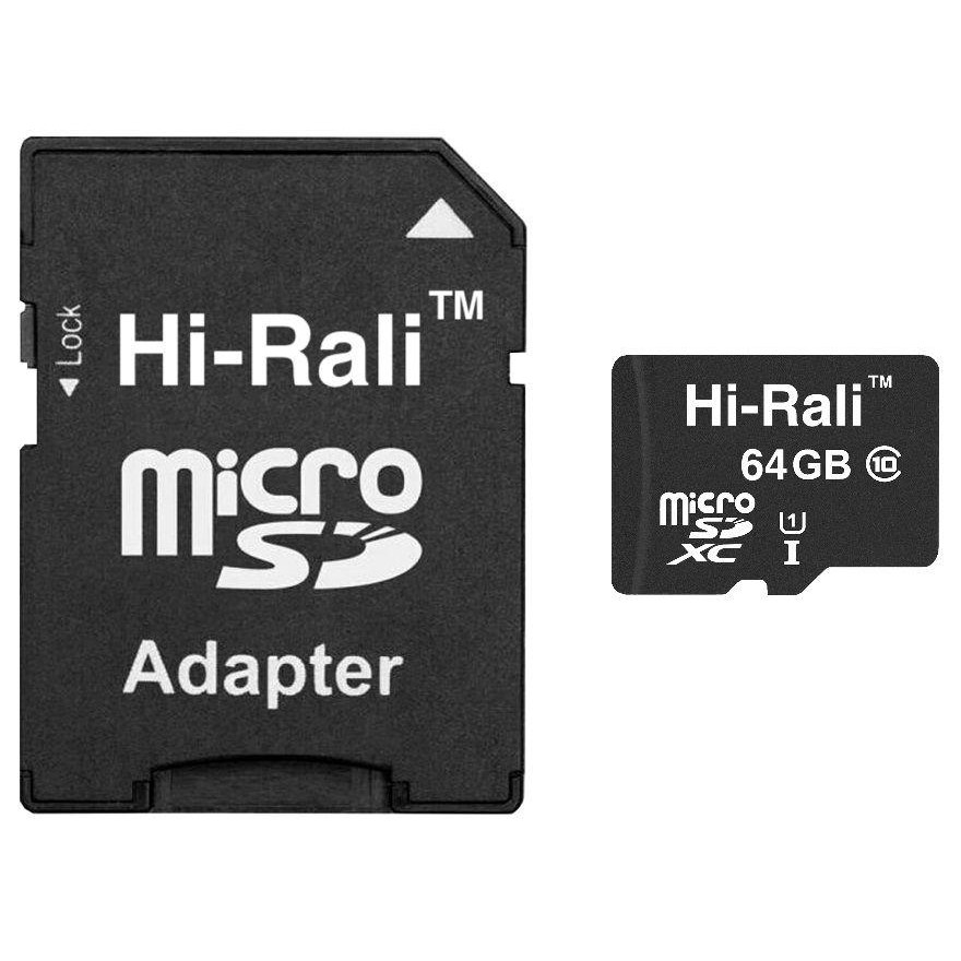 Hi-Rali 64 GB microSDXC class 10 UHS-I + SD Adapter HI-64GBSDCL10-01 - зображення 1