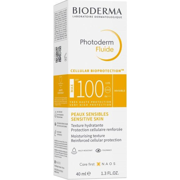 Bioderma Солнцезащитный флюид для лица  Photoderm Fluide МАХ SPF 100 40 мл (3701129803561) - зображення 1