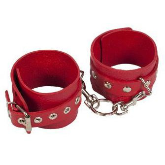 Slash Наручники Leather Restraints Hand Cuffs, красные (2000000039862) - зображення 1