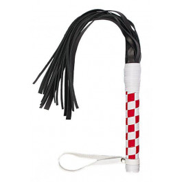   Slash S&M Leather Flogger, бело-красная (7770000111343)