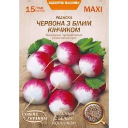 ТМ "Семена Украины" Насіння  редиска Червоний З Білим Кінчиком 15г