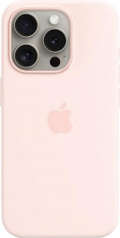 Apple iPhone 15 Pro Silicone Case with MagSafe - Light Pink (MT1F3)
