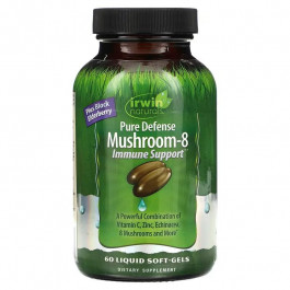 Irwin Naturals Pure Defense Mushroom-8, Immune Support, 60 Liquid Soft-Gels