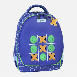 Bagland Шкільний рюкзак  BUTTERFLY 0056566 Ш синій зі значками липучками 21 л