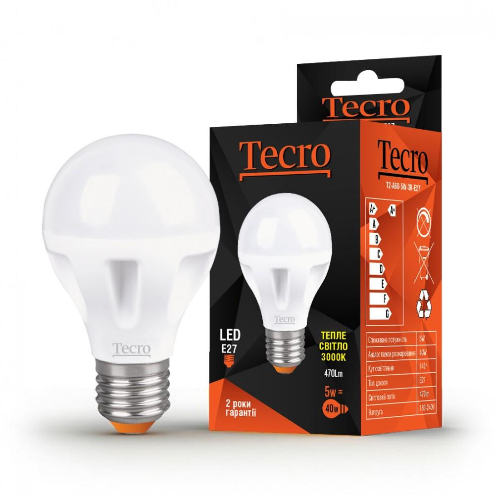 Tecro LED 5W 3000K E27 (T2-A60-5W-3K-E27) - зображення 1