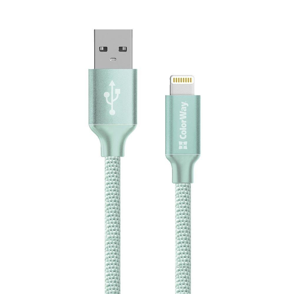 ColorWay USB/Apple Lightning Mint 2m (CW-CBUL007-MT) - зображення 1