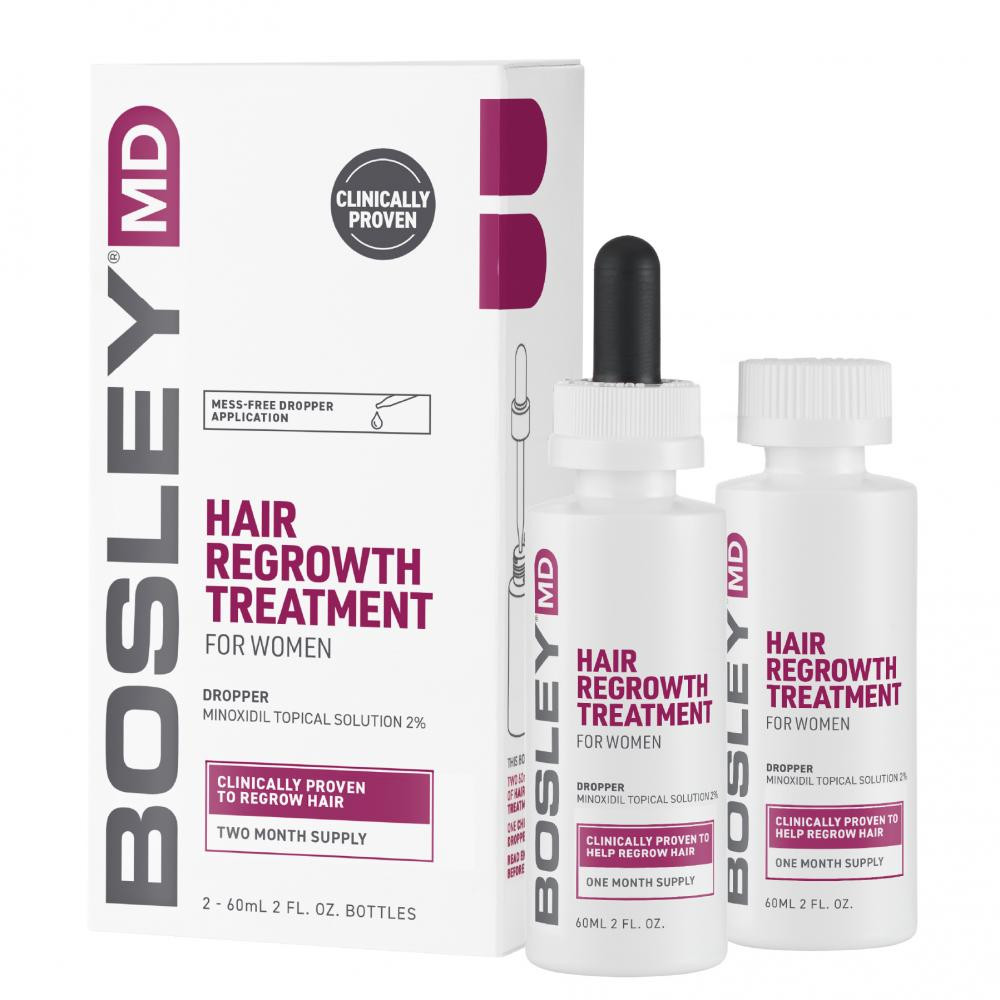 Bosley MD Розчин з міноксидилом 2% для відновлення росту волосся у жінок  Hair Regrowth Treatment 2*60 мл з пі - зображення 1