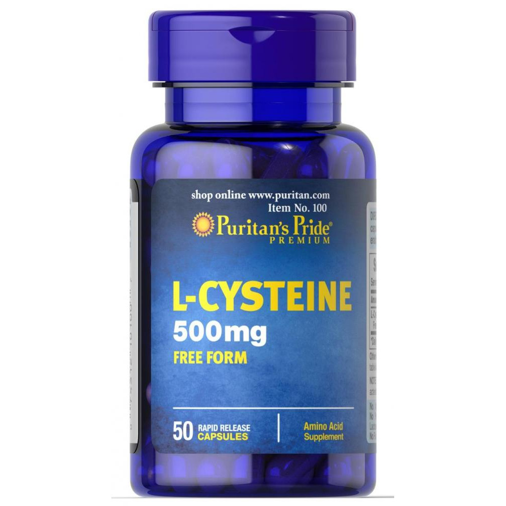 Puritan's Pride Л-цистеин L-Cysteine 500 мг 50 капсул (PTP10100) - зображення 1