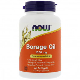 Now Масло огуречника  Foods, Borage Oil 1000 мг 60 м'яких желатинових капсул (NF1720)