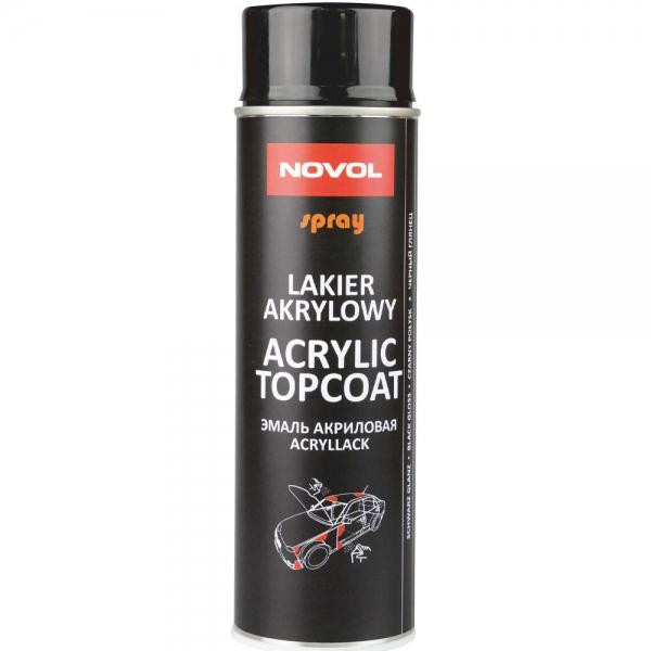 NOVOL Фарба NOVOL SPRAY ACRYL TOPCOAT BLACK GLOSS 34302 500мл - зображення 1