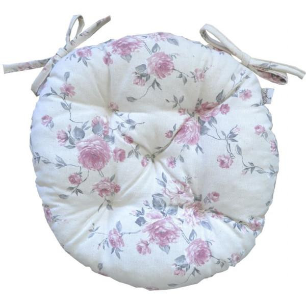 Прованс Подушка для стула круглая Bella Розы 40 см (013531) - зображення 1