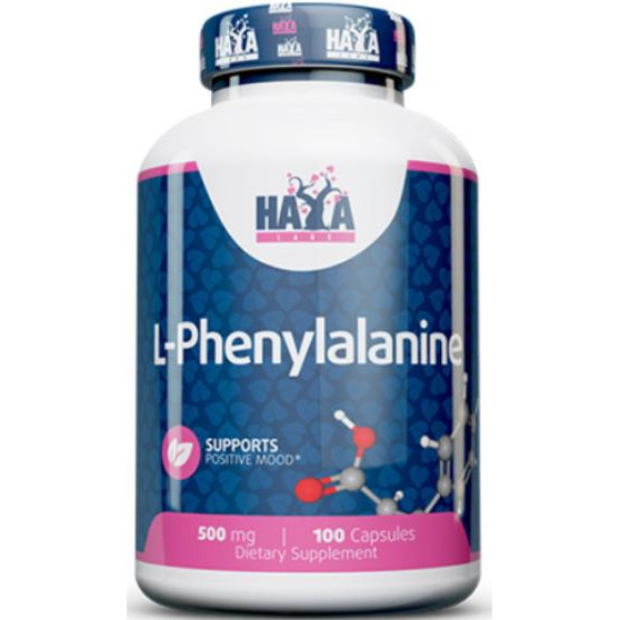 Haya Labs L-Phenylalanine L-фенілаланін 500 мг 100 капс - зображення 1