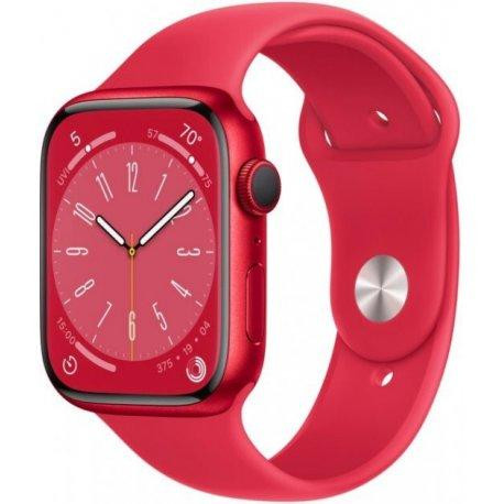 Apple Watch Series 8 GPS + Cellular 45mm PRODUCT RED Alu. Case w. PRODUCT RED S. Band S/M (MNVR3) - зображення 1