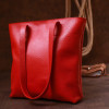 SHVIGEL Шкіряна сумка жіноча сумка-шоппер червоного кольору  (16355) - зображення 9