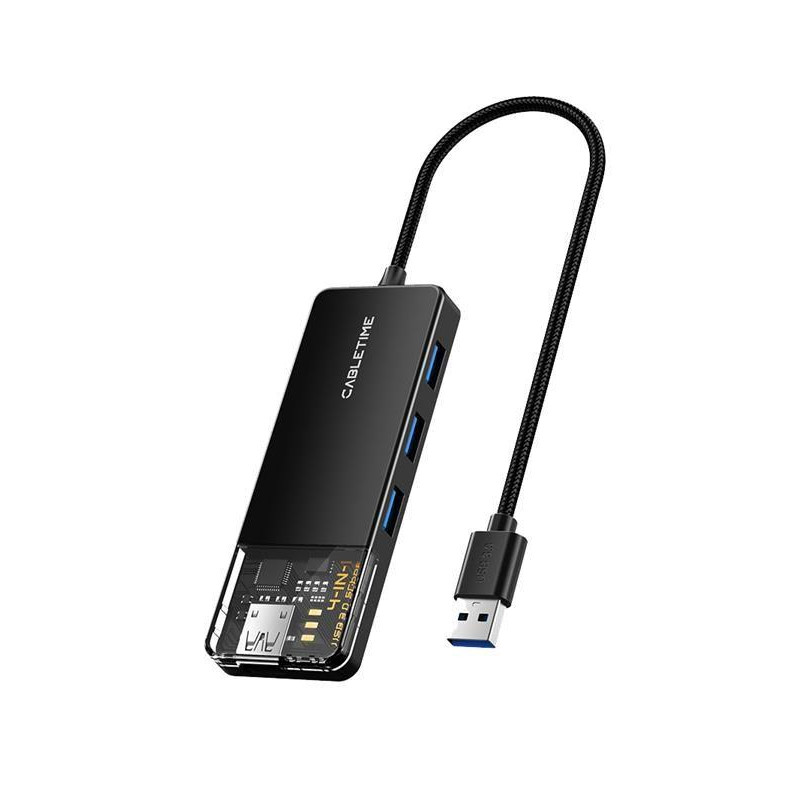 Cabletime USB Type-C to 4 Port USB 3.0 0.15 cm (CB02B) - зображення 1