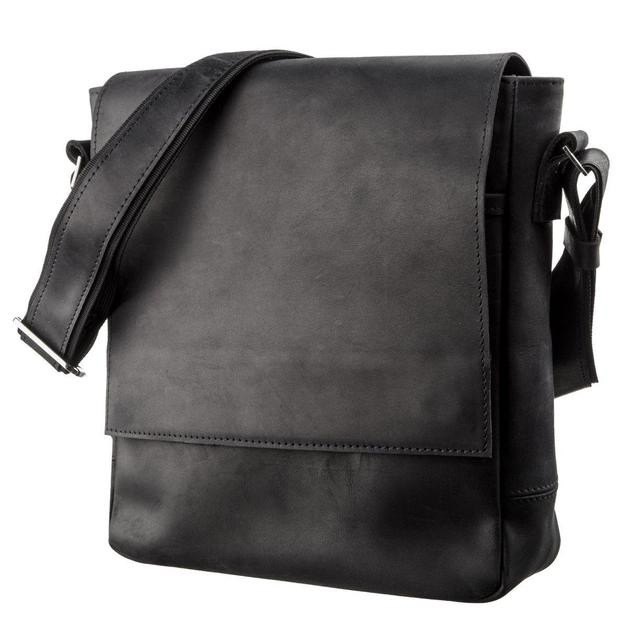 SHVIGEL Кожаная мужская сумка  leather-11172 Черная - зображення 1