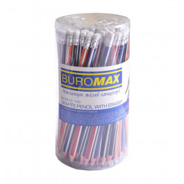 BuroMax Набор графитовых карандашей  Silver HB с ластиком 100 шт (BM.8510-100)