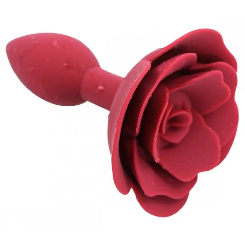 Loveshop Анальна пробка з трояндою  Silicone Anal Plug, бордова (2000460094722) - зображення 1