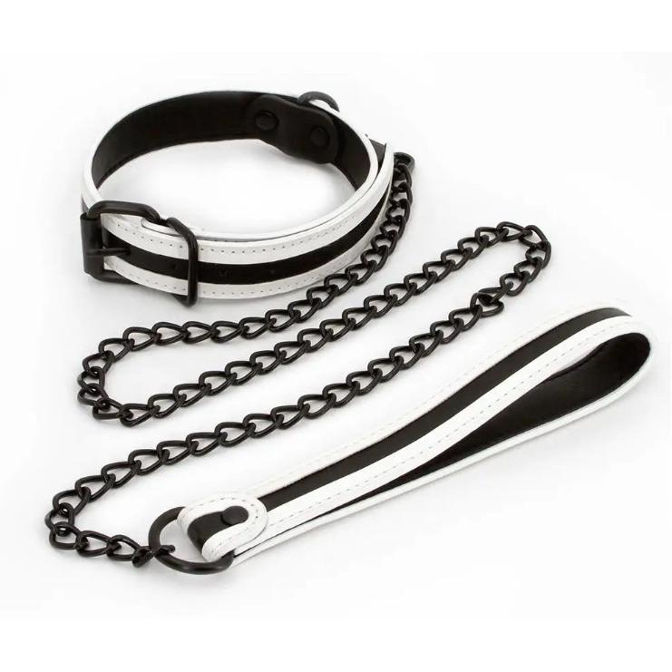 NS Novelties Glo Bondage Collar & Leash, black (657447104015) - зображення 1
