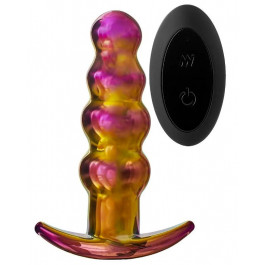Dream toys Glamour Glass Remote Vibe Beaded Plug, райдужна (8720365101793)