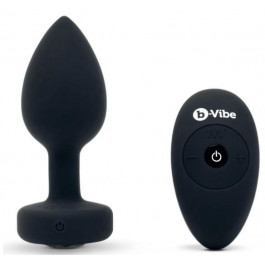 B-Vibe Vibrating Jewel Plug M/L, чорна (4890808242391)