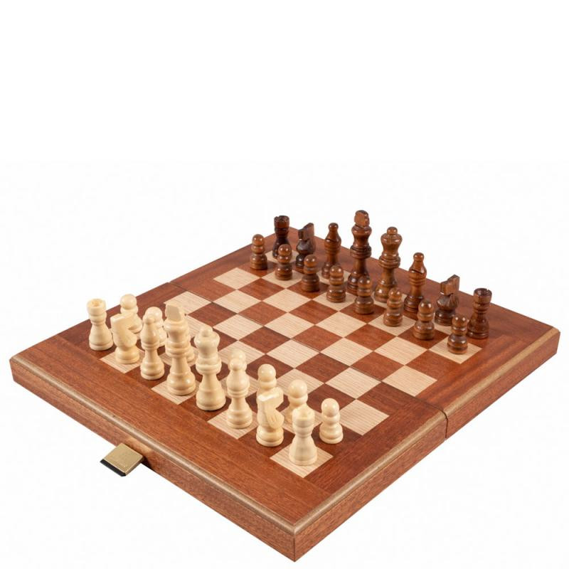 Manopoulos Набор Шахматы + шашки, красное дерево, цвет махагон, 30 x 27.5 см (TS3M) - зображення 1