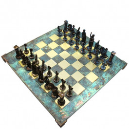 Manopoulos Шахматы Греко-римские, латунь, в деревянном футляре, бирюзовий, 44 х 44 см, 5.9 кг (S11TIR)