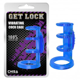 Chisa Novelties Get Lock Vibrating Cock Cage, синяя (759746130365)