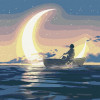 Ідейка Картина по номерам Очарованный луной с красками металик Идейка KHO5039 50х50 см - зображення 1
