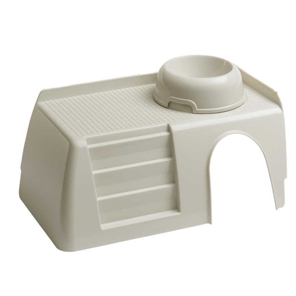 Ferplast White Feeding Bowl - Будиночок з пластику зі сходами та мискою для корма 42x25x16,5 см 93253021 - зображення 1