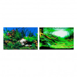 Ferplast Двусторонний аквариумный фон BLU 9053 с изображением растений, 120x50 см (69053000)