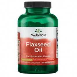 Swanson Органическое льняное масло  Flaxseed Oil 1000 mg 100 капсул