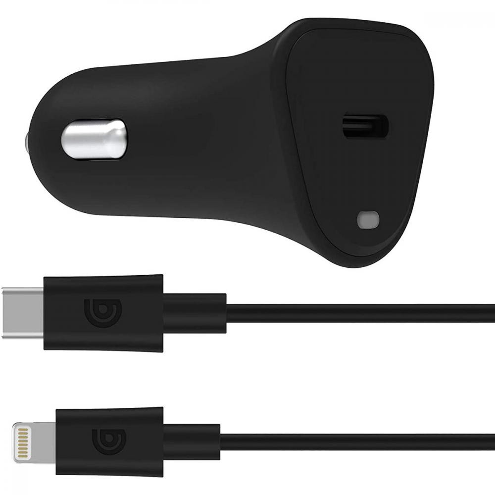 Griffin PowerJolt 18W USB-C PD + USB-C to Lightning (GP-083-BLK) - зображення 1