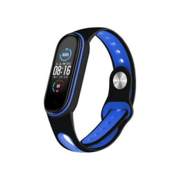   BeCover Ремінець Sport Style для Xiaomi Mi Smart Band 5/6/7 Black-Deep Blue (705166)