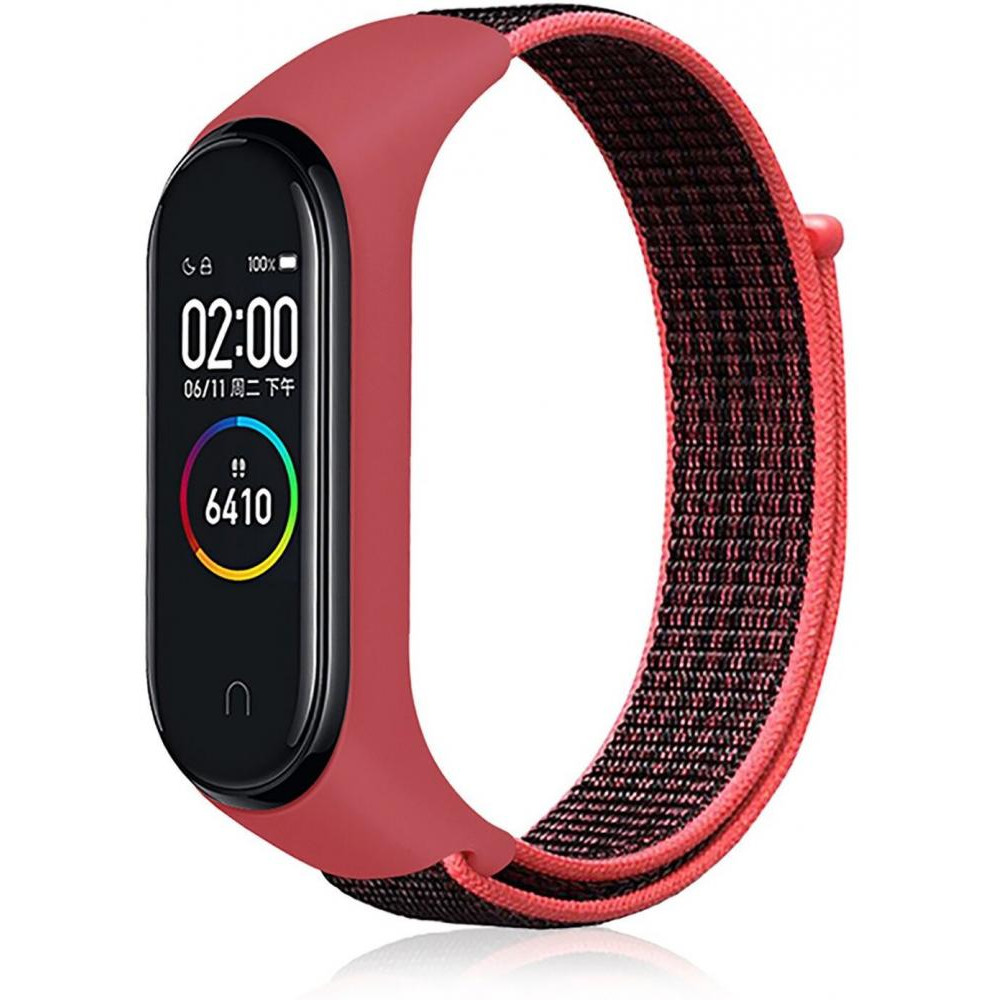 BeCover Ремінець Nylon Style для Xiaomi Mi Smart Band 5/6 Black/Red (705416) - зображення 1