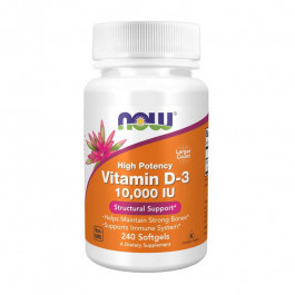 Now Vitamin D-3 250 mcg (10,000 IU) 240 капсул