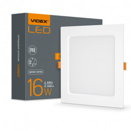 VIDEX Встраиваемый LED светильник квадрат 16W  5000K белый VL-DLBS-165