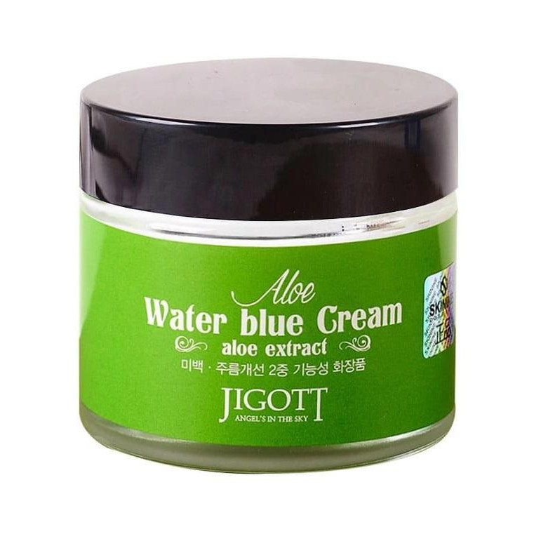 Jigott Успокаивающий крем  Aloe Water Blue Cream с экстрактом алоэ 70 мл (8809210034094) - зображення 1