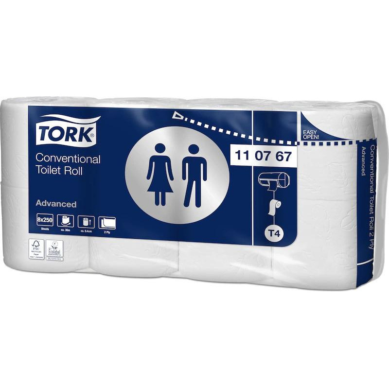 TORK М'який туалетний папір T4  Advanced, 1 рулон, 30 м., 2 шари, 110767 - зображення 1