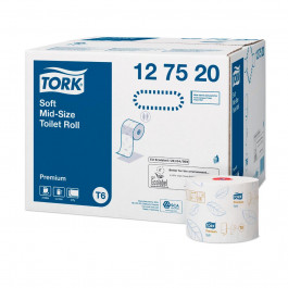 TORK Папір туалетний  Mid-size в міді рулонах, м'який (Premium) 90 м, 2 шари, 27 рулонів 127520-27